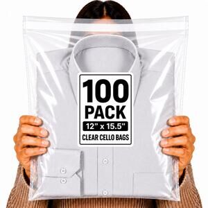 POLY MAILERS CLEAR (100 PACK) 12x15.5 SELF SEAL SHIPPING BAGS MAILING BAGS NEW